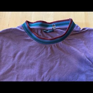 ASOS Design men’s purple banded stretchy short sleeve shirt size L EUC